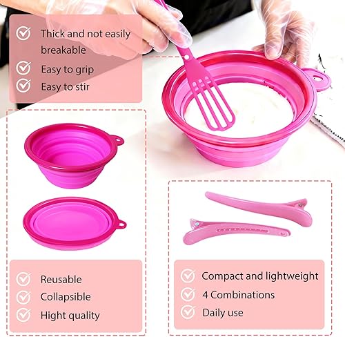 21 pcs Hair Dye Kit Professional Salon Tools with Hair — alternate angle