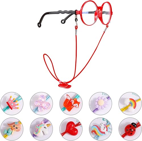 Miniatura 3 de Hifot Paquete de 10 correas para lentes para niñas, ajustador elástico para gafas, cordón de cadena para máscara, mutil