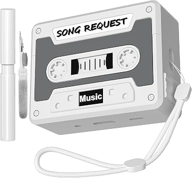 Shockproof Cassette Tape Case for Airpods 2nd Generation, Silicone Headphone Cases Compatible with Airpods Pro 2 2023/2022/2019, Earbud Case with Keychain & Cleaning Kit, Wired&Wireless Charging