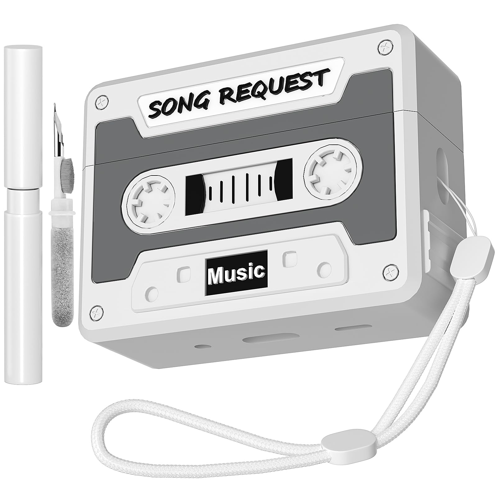 Shockproof Cassette Tape Case for Airpods 2nd Generation, Silicone Headphone Cases Compatible with Airpods Pro 2 (2023/2022/2019), Earbud Case with