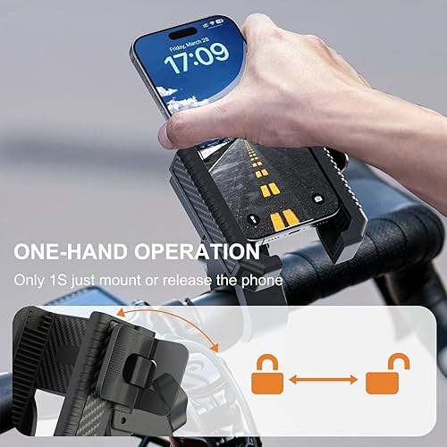 Miniatura 4 de Soporte de teléfono para bicicleta, soporte para teléfono de motocicleta con cámara sin bloqueo, abrazadera de teléfono celular para manillar de