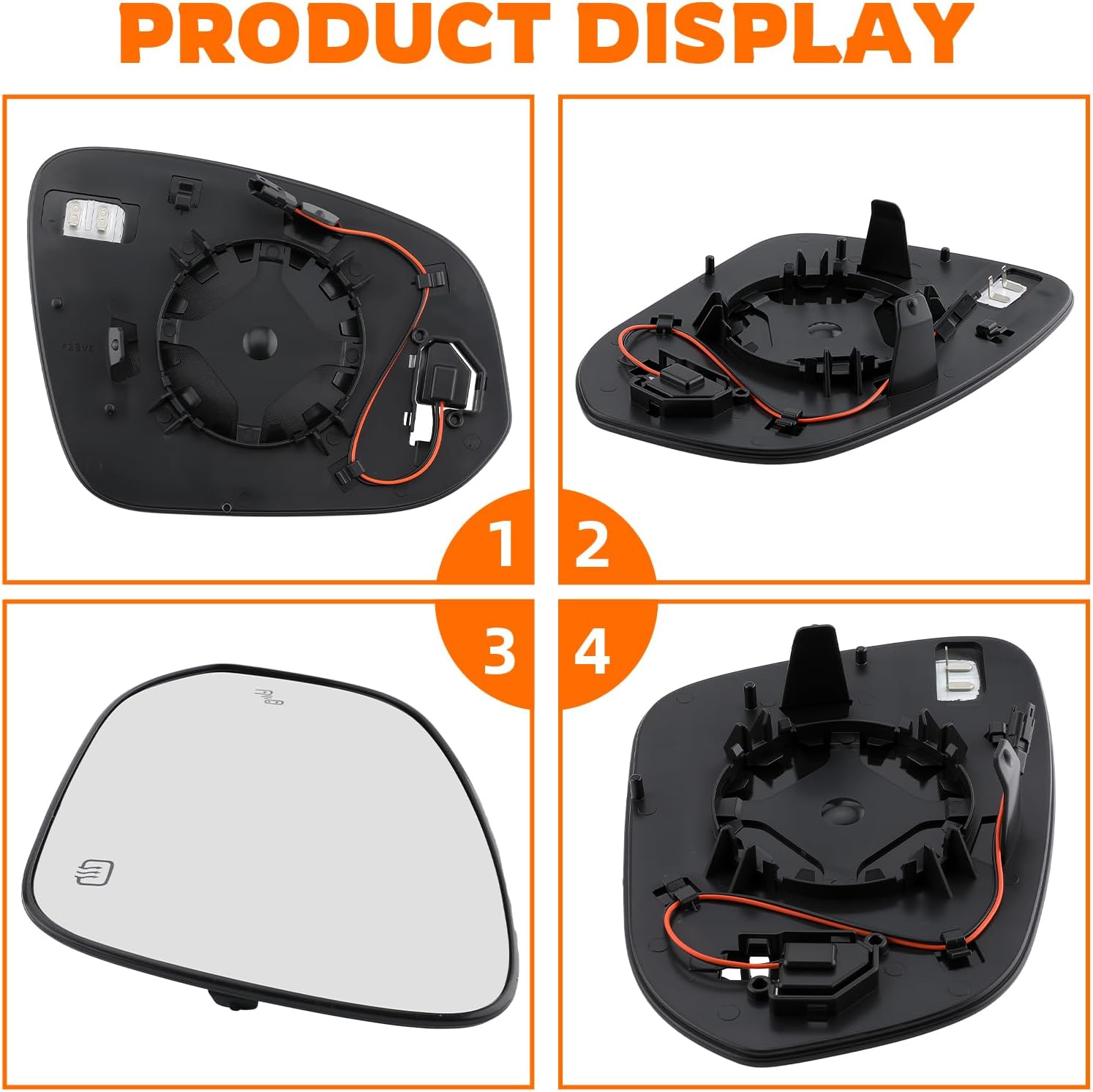 GoaMotors Left Driver Side Heated Mirror Glass with Blind Spot Compatible with Toyota Highlander 2020-2024