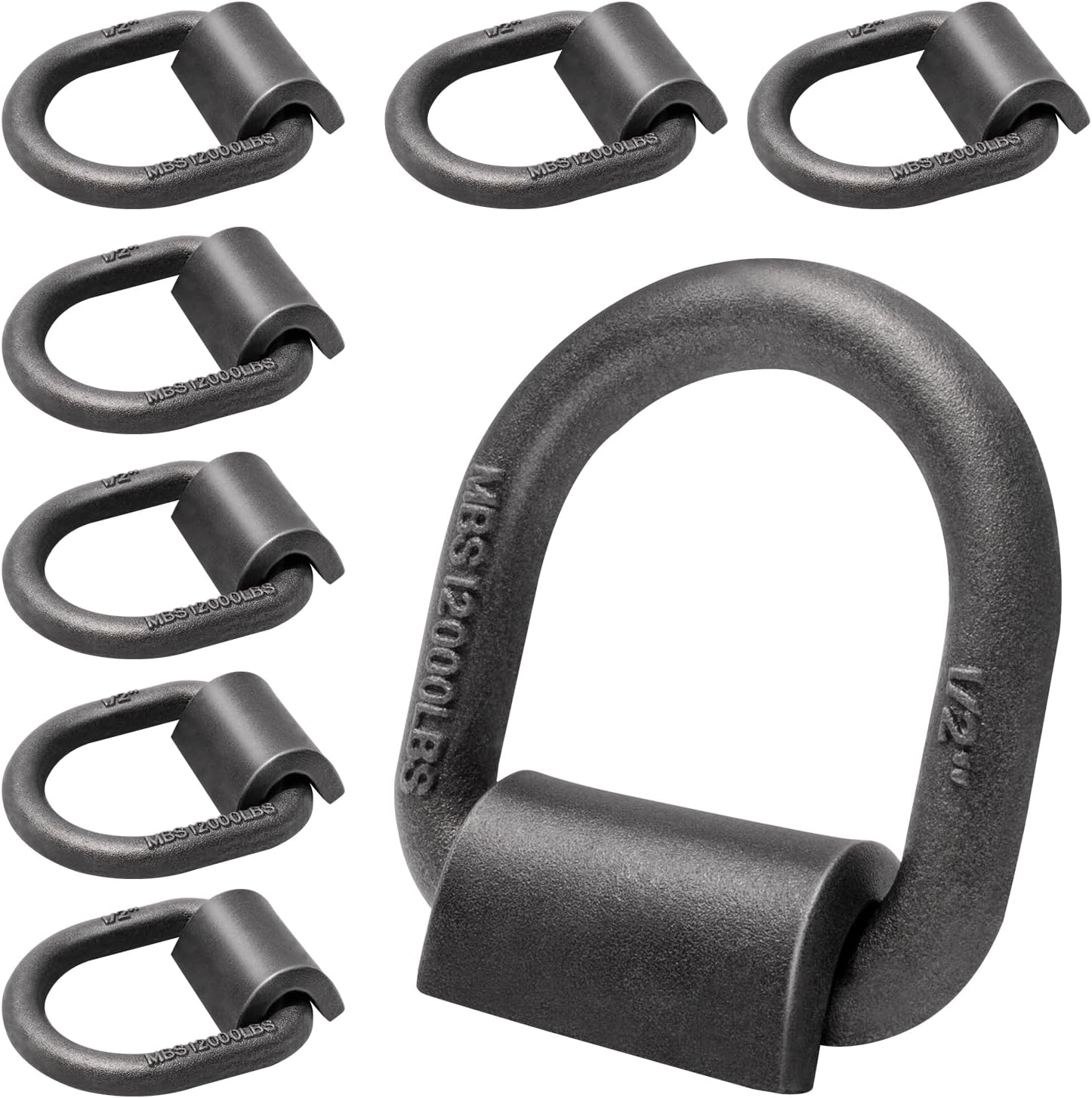 lifgarfe 8Pcs Heavy Duty 12000LBS Trailer Weld-On Forged D Ring Tie Down Anchor 1/2" Weldable D Rings