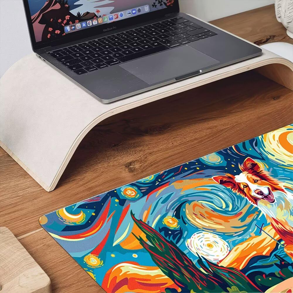 Podkładka pod mysz dla graczy, 1600x800mm XXL podkładka pod mysz do gier duża, zmywalna klawiatura biurowa mata antypoślizgowa gumowa wodoodporna, szyte krawędzie, gracz komputer PC, abstrakcja
