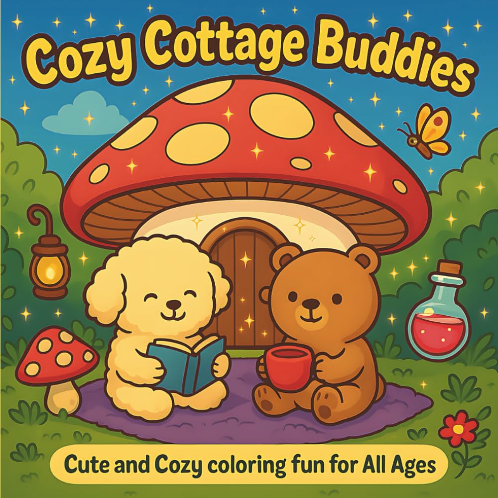 Cozy Cottage Buddies Coloring Book: Cute and Cozy Fun moments for Relaxation – Featuring Charming Scenes and Adorable Friends (Cute and Cozy Buddies Coloring Adventures)