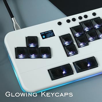 Leverless Controller Arcade Stick Mini Keypad,16Key All-Button Arcade Controller Gamingpad (White)