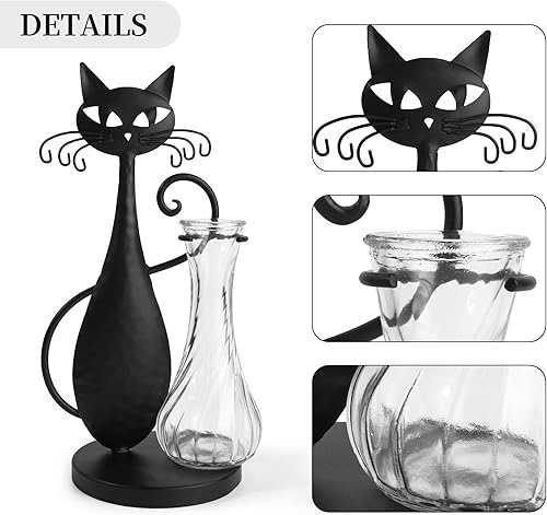 Miniatura 3 de Jardinera de cristal de escritorio de metal para gatos, terrario creativo para plantas, estación de propagación para plantas hidropónicas para el
