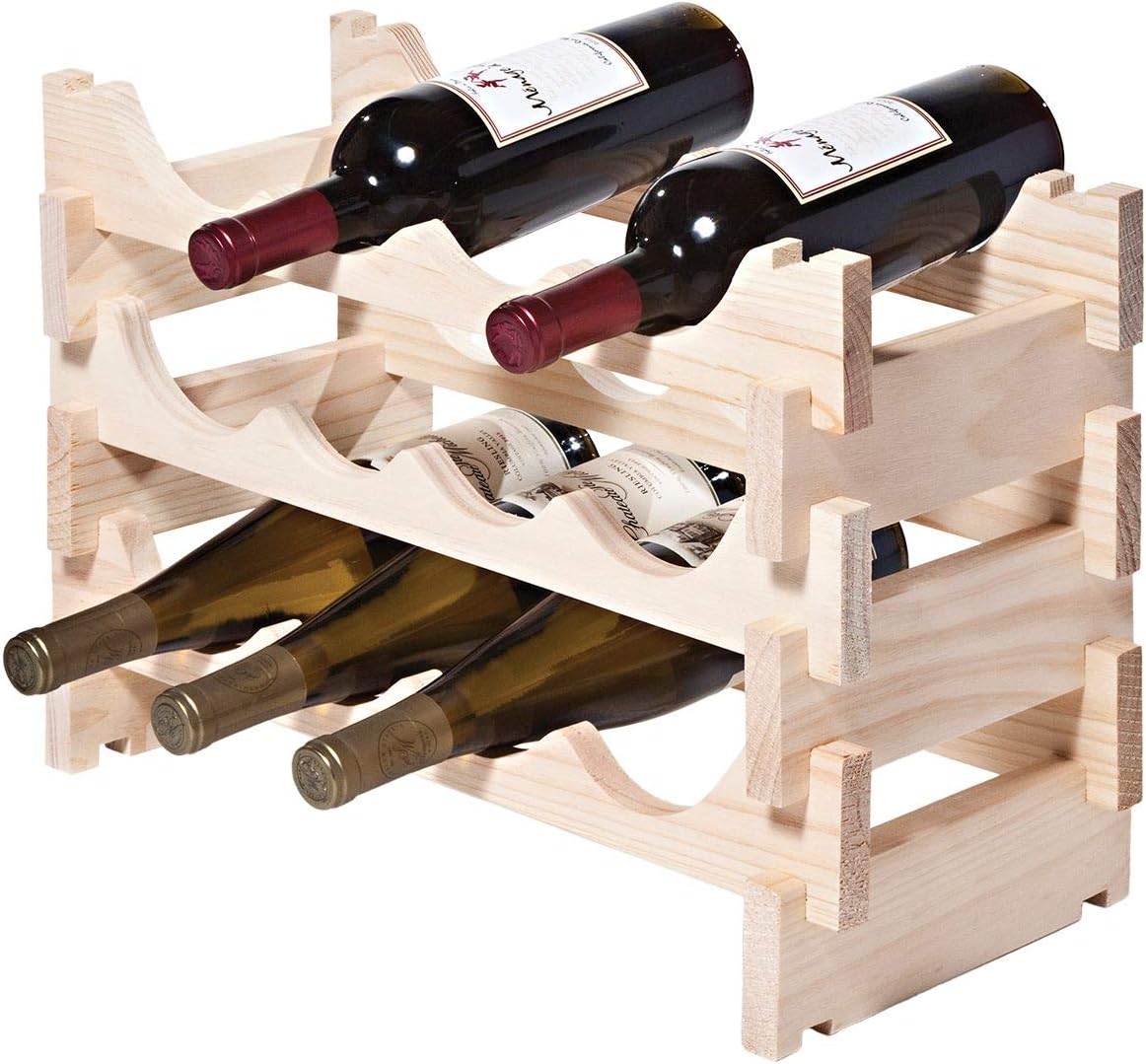 VinRack 18 Bottle Wine Rack Bottle Storage, Stained, Stackable, Sturdy Modular Design, Luxury Australian Radiata Pine Wood
