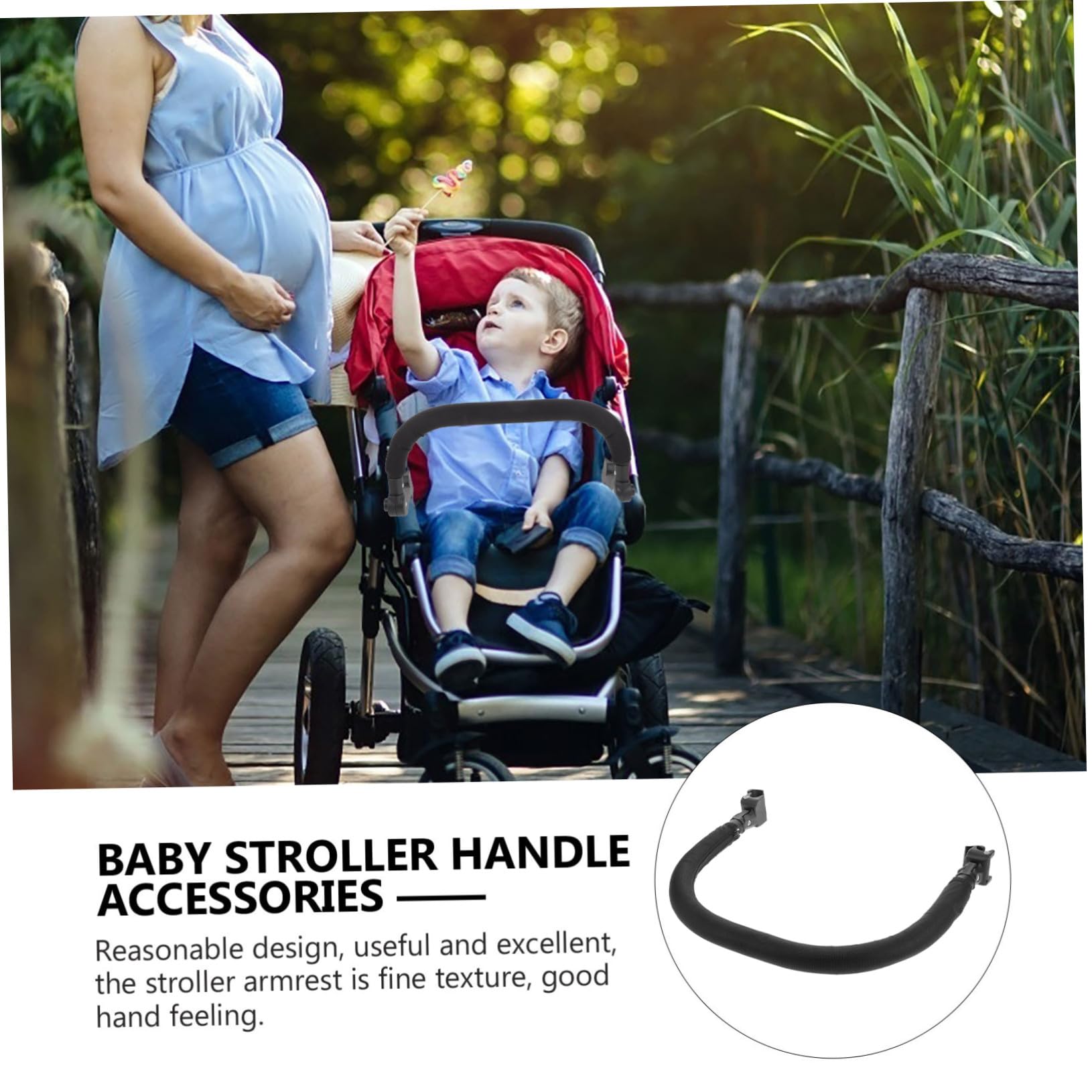 Didiseaon Barra Transversal del Cochecito para Ñiño y Niño Pequeño, Accesorio Negro de Metal y Espuma Instalación Simple, Práctico para Silla de Paseo