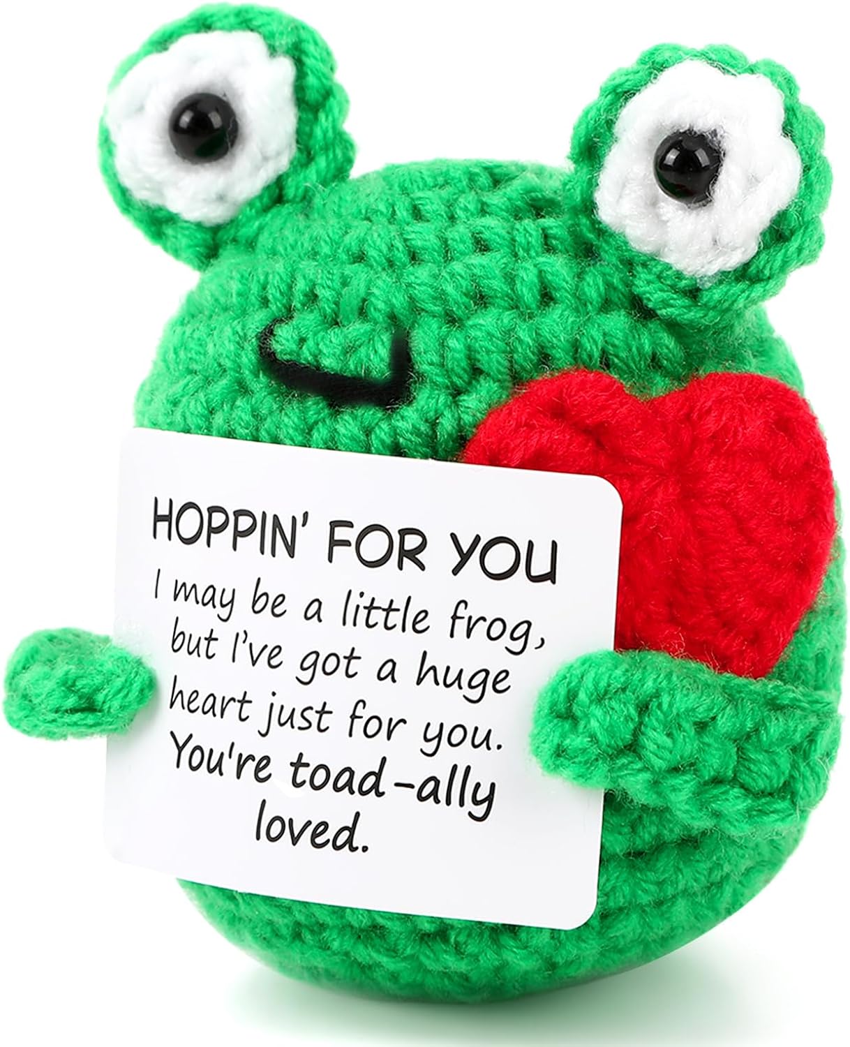 Valentine Positive Frog Gift Cute Emotional Gift for Lover | Perfect Valentine’s Day gift for girlfriend, boyfriend, or partner to express love and care.