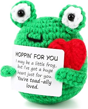 Valentine Positive Frog Gift Cute Emotional Gift for Lover | Perfect Valentines Day gift for girlfriend, boyfriend, or partner to express love and care.