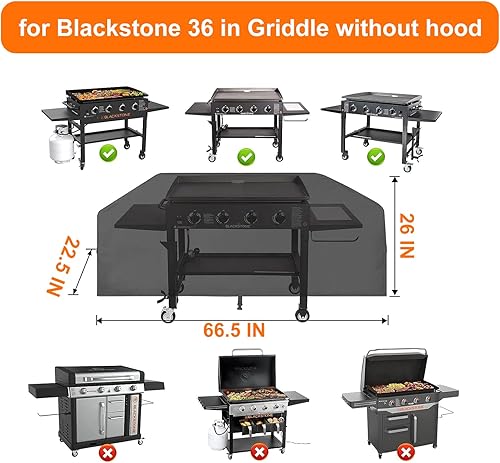Miniatura 63 de Funda para parrilla de 44 pulgadas, cubierta de parrilla de gas para parrilla al aire libre, cubierta de parrilla Charbroil impermeable, anti-UV