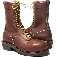 Wesco Voltfoe 10" Lace-Up, EH Lineman Boots with Composite Toe, Brown USA-Made