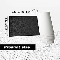 Vista 2 de Parche de reparación de cuero autoadhesivo negro para muebles, 4 x 63 pulgadas, excelente adhesión, parche de reparación de cuero autoadhesivo
