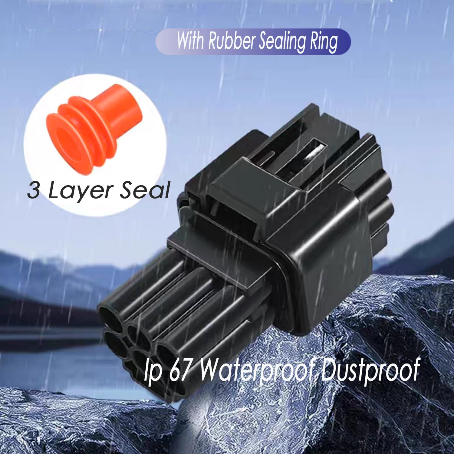 6 Pin Male and Female Plug Connector, Waterproof Electrical Connector Without Wire, Which Suit for Truck, Car,Boat Or Other Devices (6 Pin Black)