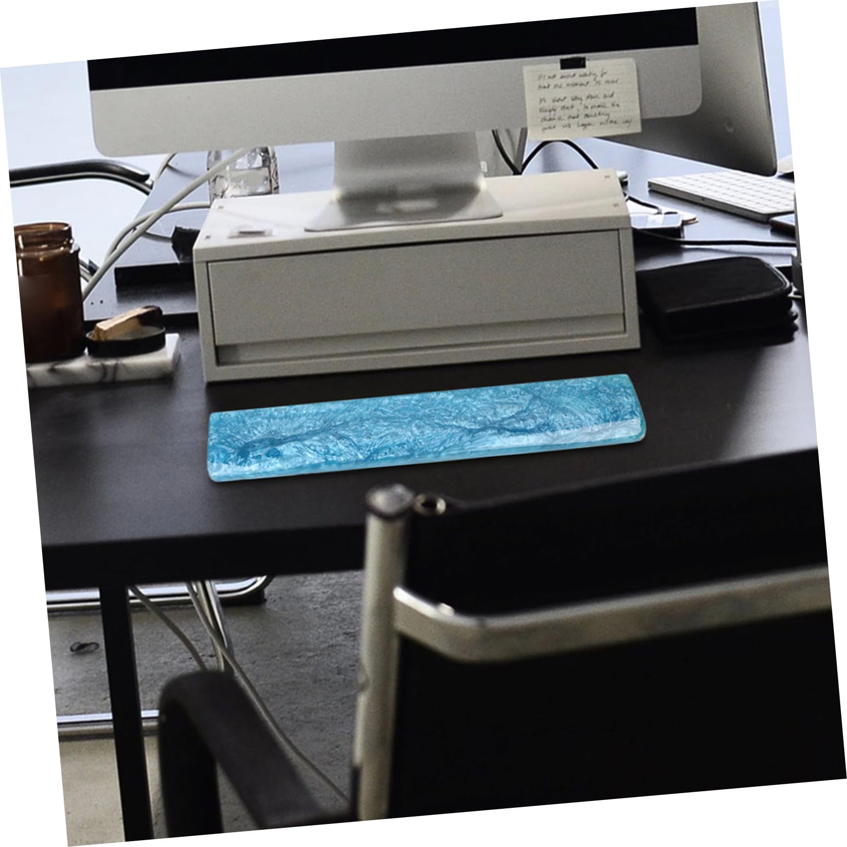 Resina Reposamuñecas Ergonómico Azul de Epoxi, Soporte Teclado