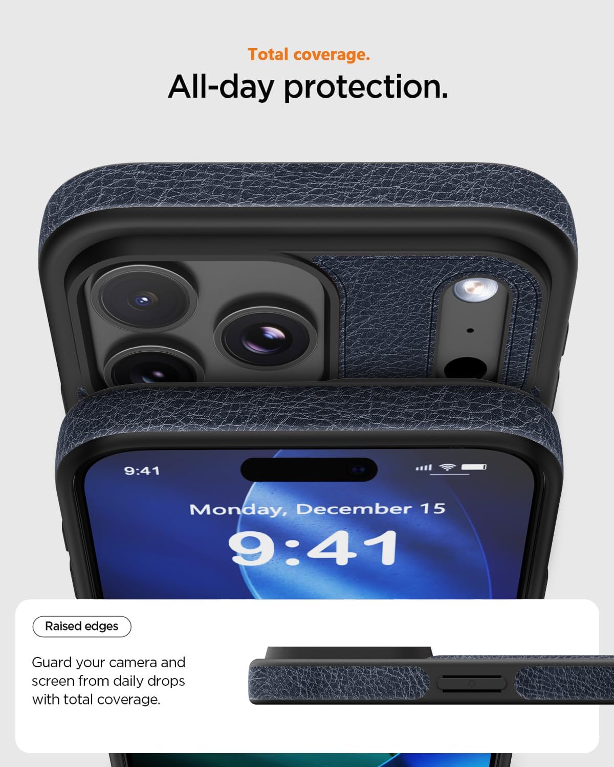 Magnetic for iPhone 17 Pro Leather Case, [Compatible with Magsafe] Business Classic Style Shockproof Men Women，Protective Slim fit Phone Cover for iPhone 17 Pro, Blue - Image 4