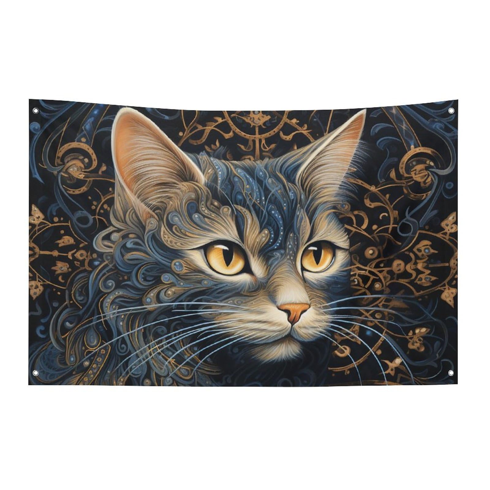 Drapeau chat en polyester pour dortoir et décoration festive de chambre étudiante