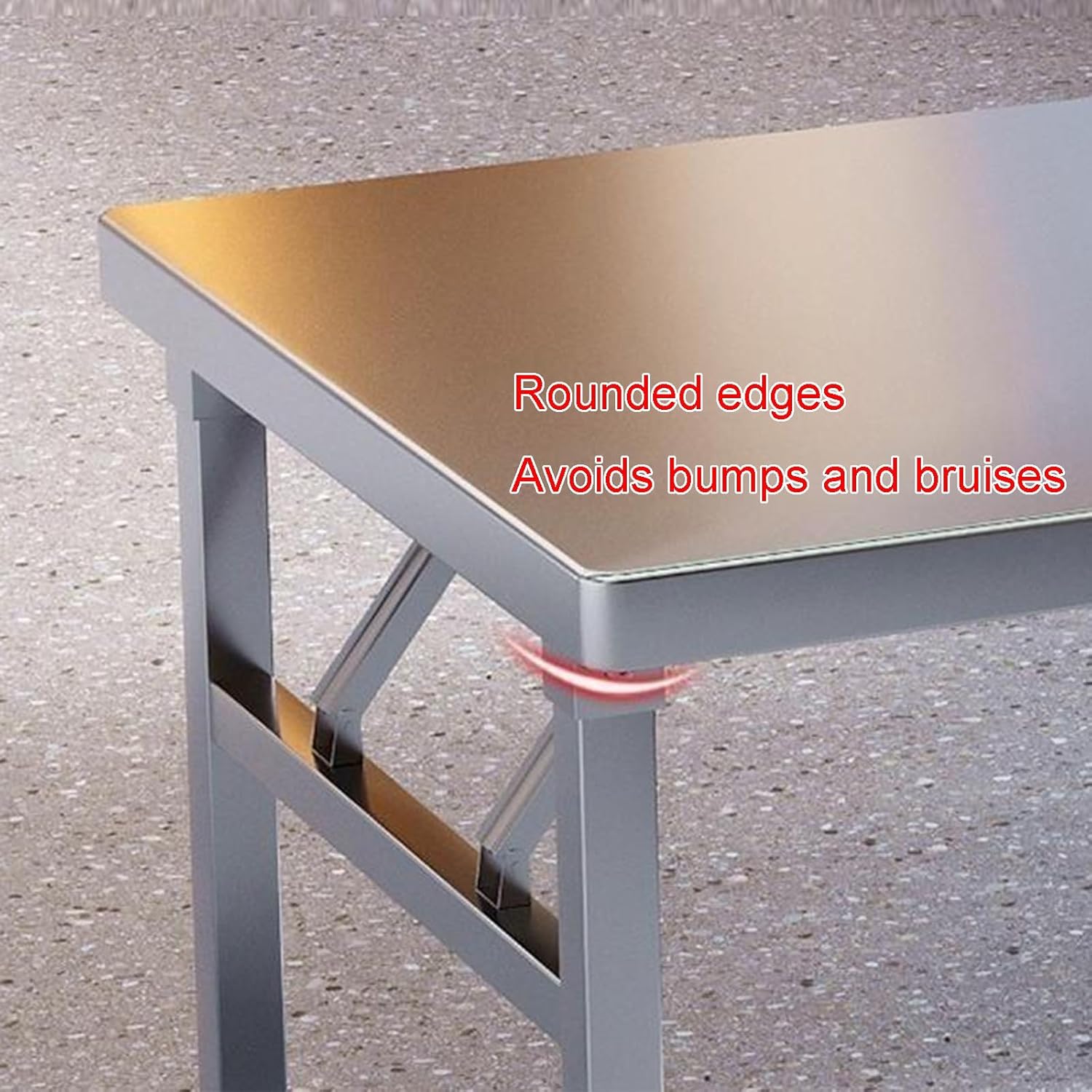 Commercial Metal Work Table Thickened Barbecue Folding Table Portable Restaurant Kitchen Workbench Rustproof Water Proof and Easy to Clean