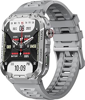 Military Smart Watch for Men with Call Function,Fitness Smartwatch for Android Phones and iPhone,Waterproof Fitness Tracker with Blood Oxygen/Heart Rate/Sleep/100+ Sport Modes, Watches for Men
