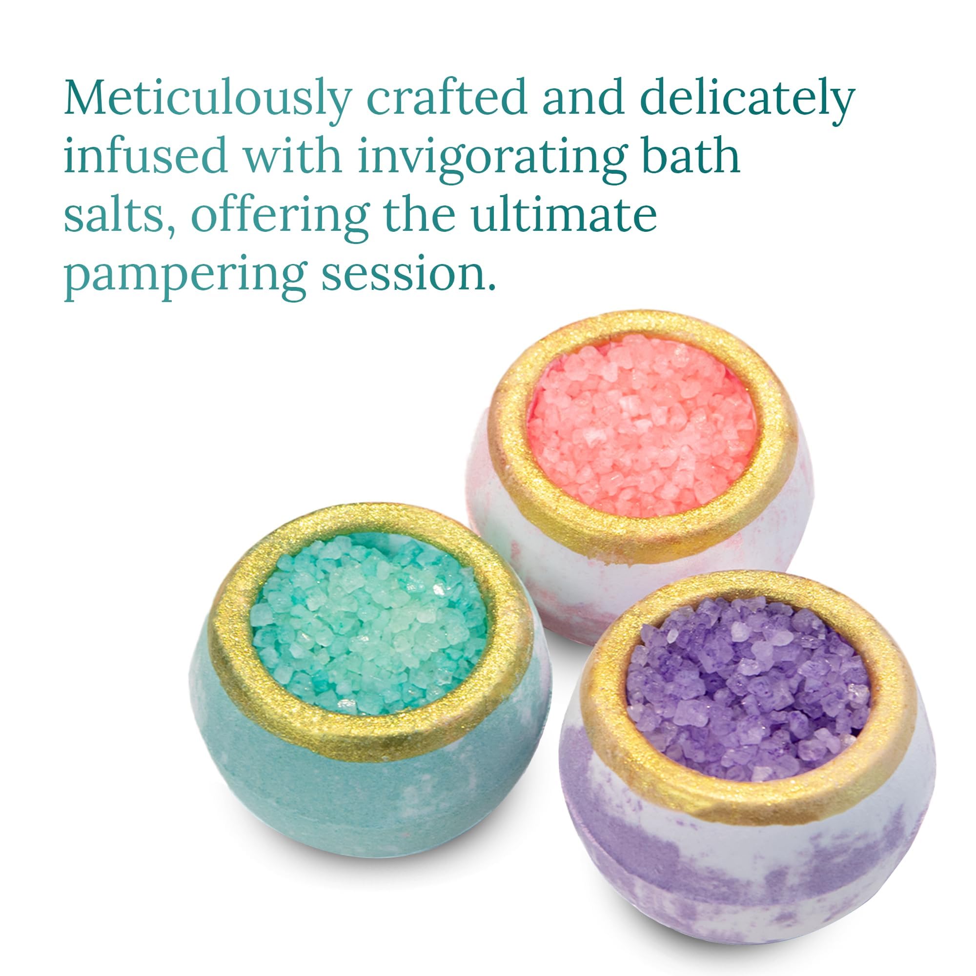 Satavi Naturals Crystal Bath Bombs Gift Set (6 Pack) – Aromatherapy Geode Fizzies with Nourishing Bath Salts – Lavender, Eucalyptus Mint & Citrus – Spa Gifts for Women, Relaxation & Moisturizing