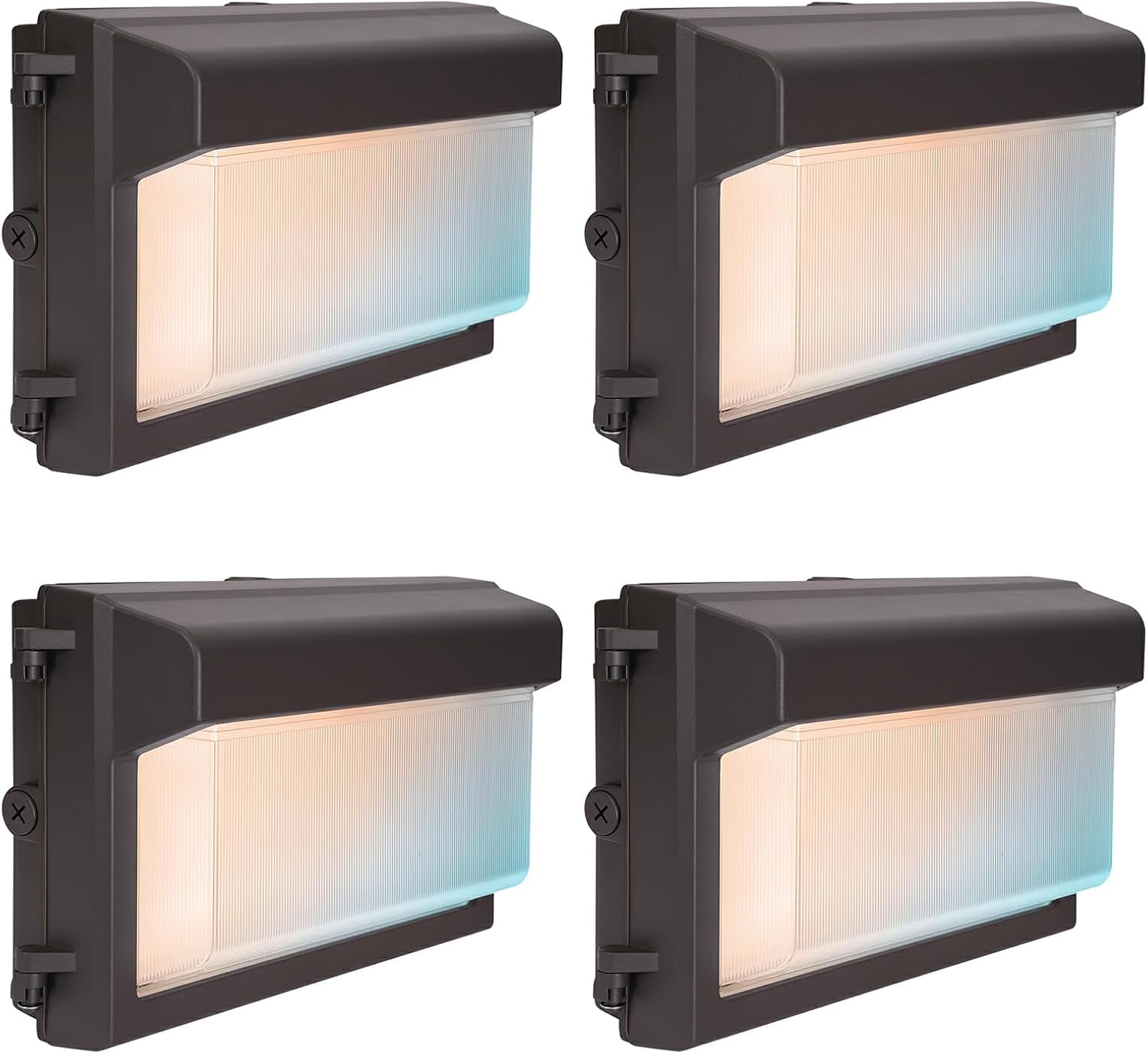 120W LED Wall Pack Light with Photocell 4Pack, 4000/5000/6500K 3CCT, 80/100/120W Selectable, Commercial Security Lighting Outdoor LED Wall Lights for Garage Parking Lot Yard, 100-277V, ETL Listed