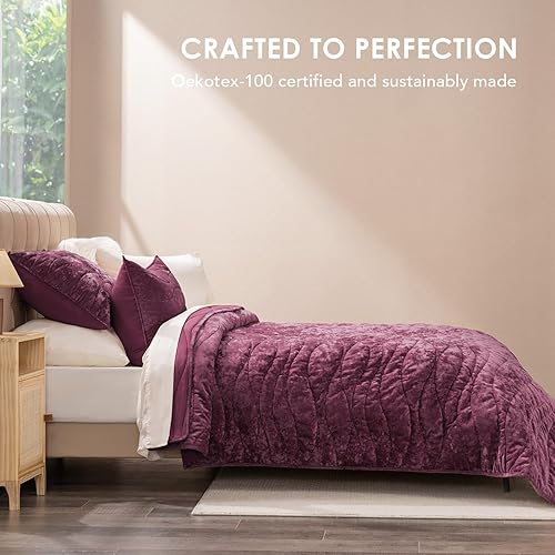 Miniatura 6 de EVERGRACE Juego de edredón de terciopelo de lujo, tamaño King, ropa de cama de terciopelo ultrasuave, edredón de terciopelo ligero para todas las