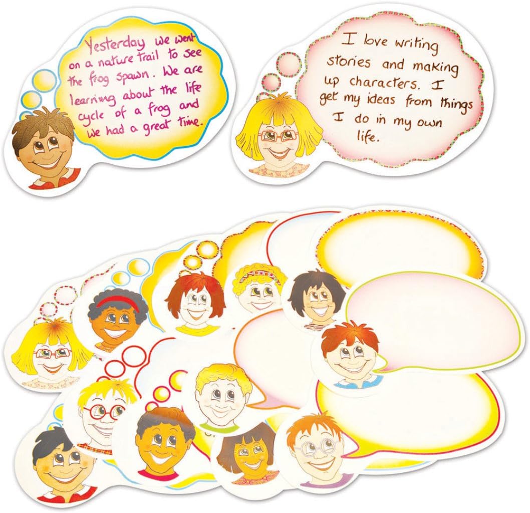 Springboard 10390 Pre-Cut Speech and Thought Bubbles for Classroom Display 28x18 cm (Pack of 30)