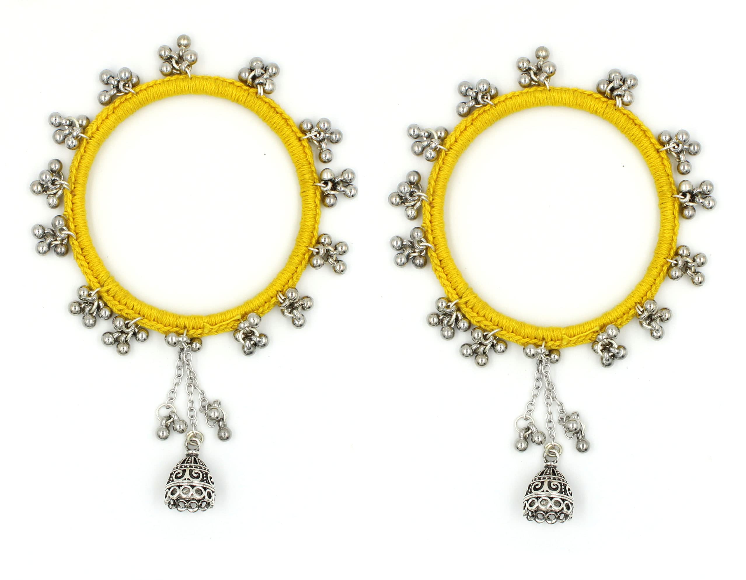 See full amazon price history chart for GURJARI JEWELLERS Oxidised 2 Yellow crosio Bangles with silver Gungru and jumkhi charm Bangles Set 2.8 GURJARI JEWELLERS Oxidised 2 Yellow crosio Bangles with silver Gungru and jumkhi charm Bangles Set 2.8 (B0BQMZFB3H) Amazon Price History, Amazon Price Tracker