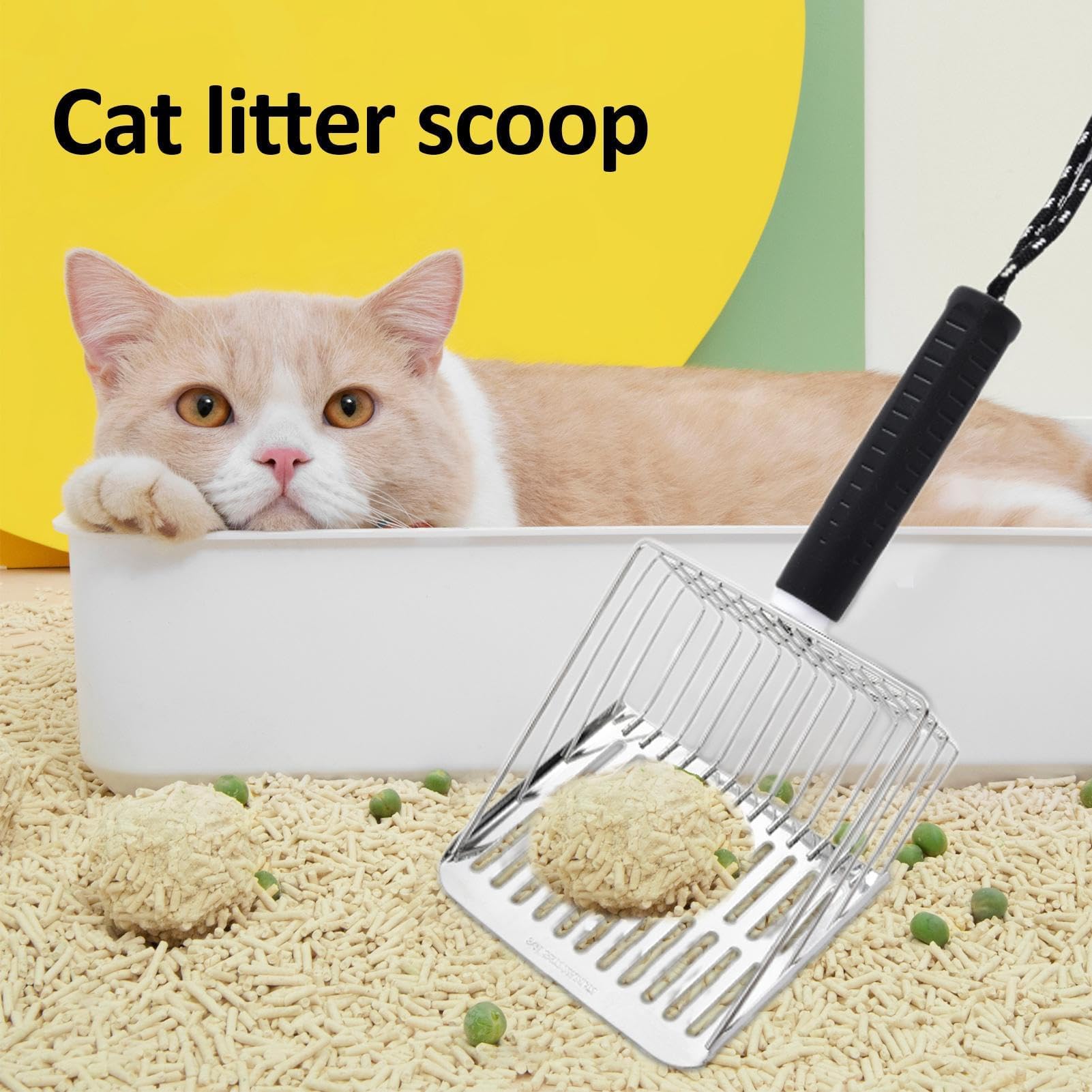 Pala para Arena de Gatos, Recogedor de excrementos Gato con Soporte, Herramienta Limpieza rápida for Gatitos, Conejos, Pollitos y Perros
