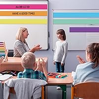 Vista 5 de Faccito Paquete de 120 tiras de oración para profesores de 3 x 36 pulgadas, tiras de oración de borrado en seco, tiras rayadas de oraciones de arco