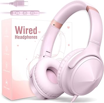 USB C Over Ear Headphones Wired, USB C Wired Headphones with Mic | Volume Control, HD Stereo Sound, Foldable & Lightweight USB Type C Headphone for Teens/School/Tablet/iPhone15-17