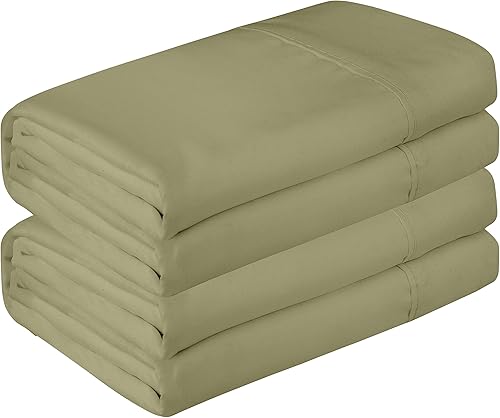 Royale Linen - Paquete de 2 sábanas encimeras a granel, sábana superior, microfibra 1800, resistente a las arrugas y a las manchas, para hotel,