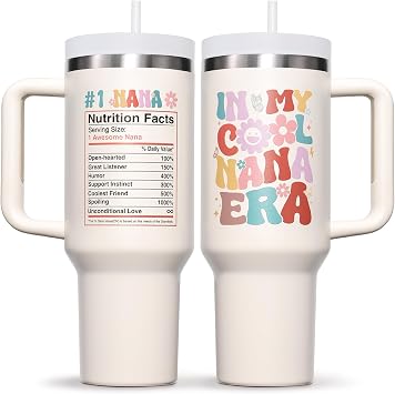 Mothers Day Gifts for Nana, 40 OZ Tumbler Best Gifts Ideas for Grandma from Granddaughter, Grandson, Grandkids, In My Cool Nana Era Insulated Cup Gigi Gift for Grandma Birthday Gift for Grandmother