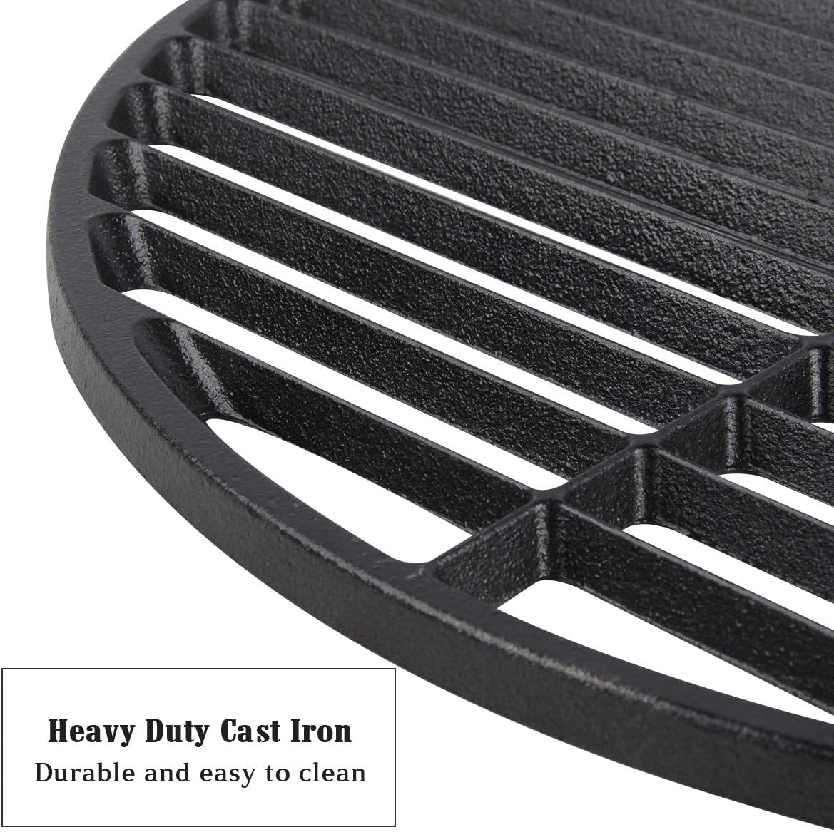 KAMaster 18 inches Cast Iron Cooking Grids Grates for Large Big Green Eggs,Cast Iron Round Grill Grate Cooking Grate Perfect for Pretty Barbecue Marks Barbecue Grills(18"-Fit Large GRILL)