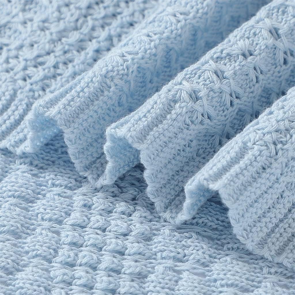 Blankets Boys Girls Stroller Bed Crib Solid Color Knitted Infant Kids Monthly Swaddle Wrap Quilts