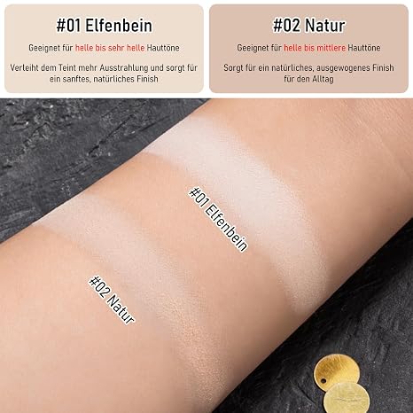 Setting Powder Oil Control and Long-Lasting Compact Make Up Powder for 12-Hour Matte Finish Waterproof and Sweat-Resistant Powder Makeup with Mirror and Powder Puff (#02 Natural)