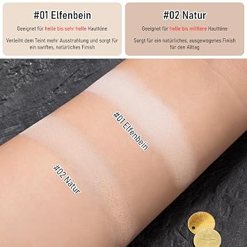Setting Powder Oil Control and Long-Lasting Compact Make Up Powder for 12-Hour Matte Finish Waterproof and Sweat-Resistant Powder Makeup with Mirror and Powder Puff (#02 Natural)