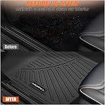 Tapis de sol pour voitures tout temps pour 2007-2013 Chevy Silverado/GMC Sierra 1500 Cabine d'équipage, 2007-2014 Silverado/Sierra 2500/3500 HD Cabine d'équipage,TPE Linges de sol en caoutchouc pour Chevy Silverado Accessories