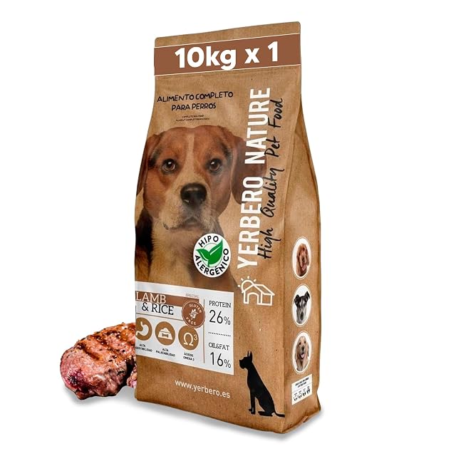 Yerbero Nature Lamb & Rice Pienso sin Gluten para Perros, Cordero, Alimento Hipoalergénico