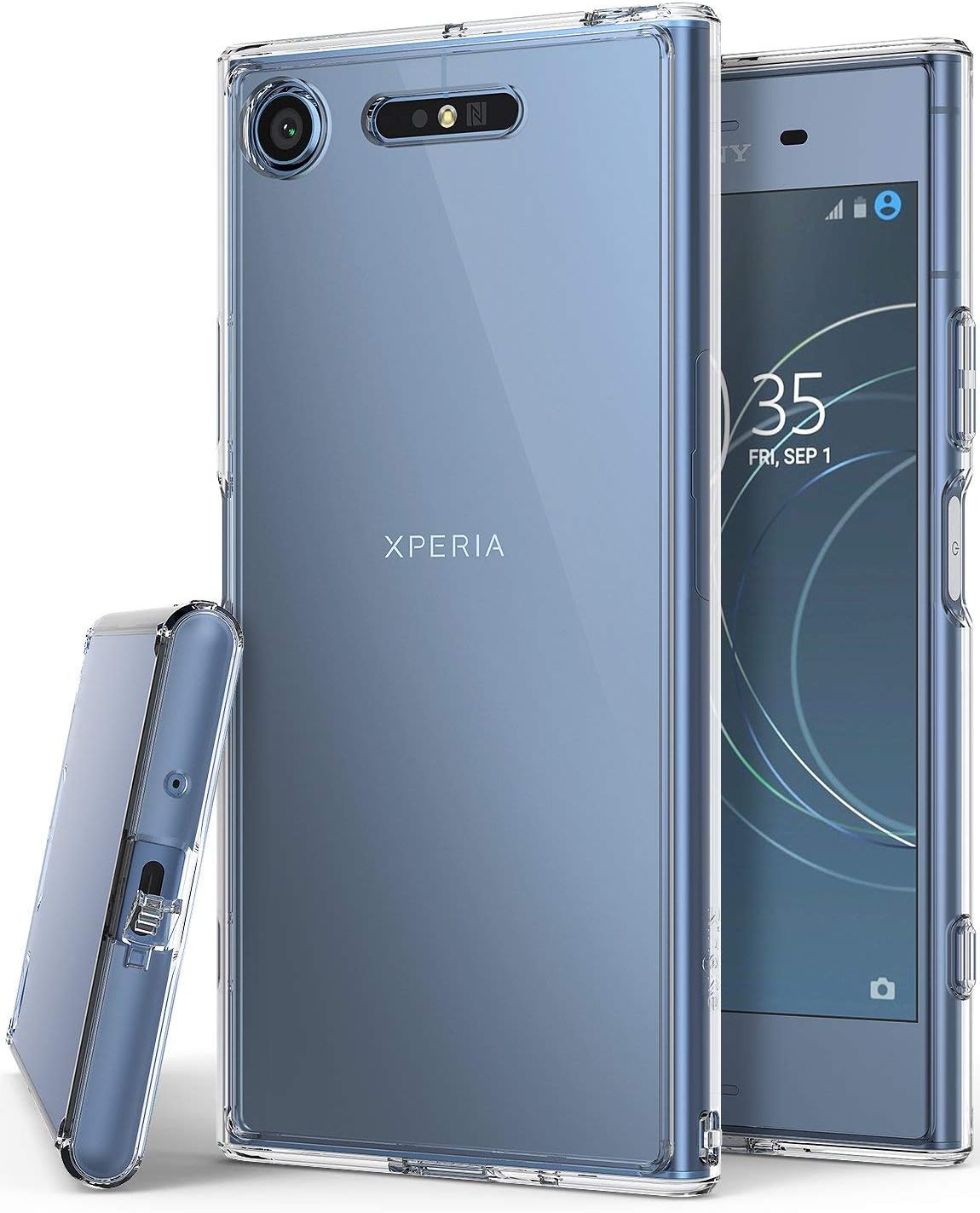 Ringke Fusion Compatible with Sony Xperia XZ1 Case Crystal Clear Minimalist Transparent PC Back TPU Bumper Drop Protection Scratch Resistant Natural Shape Protective Cover - Clear