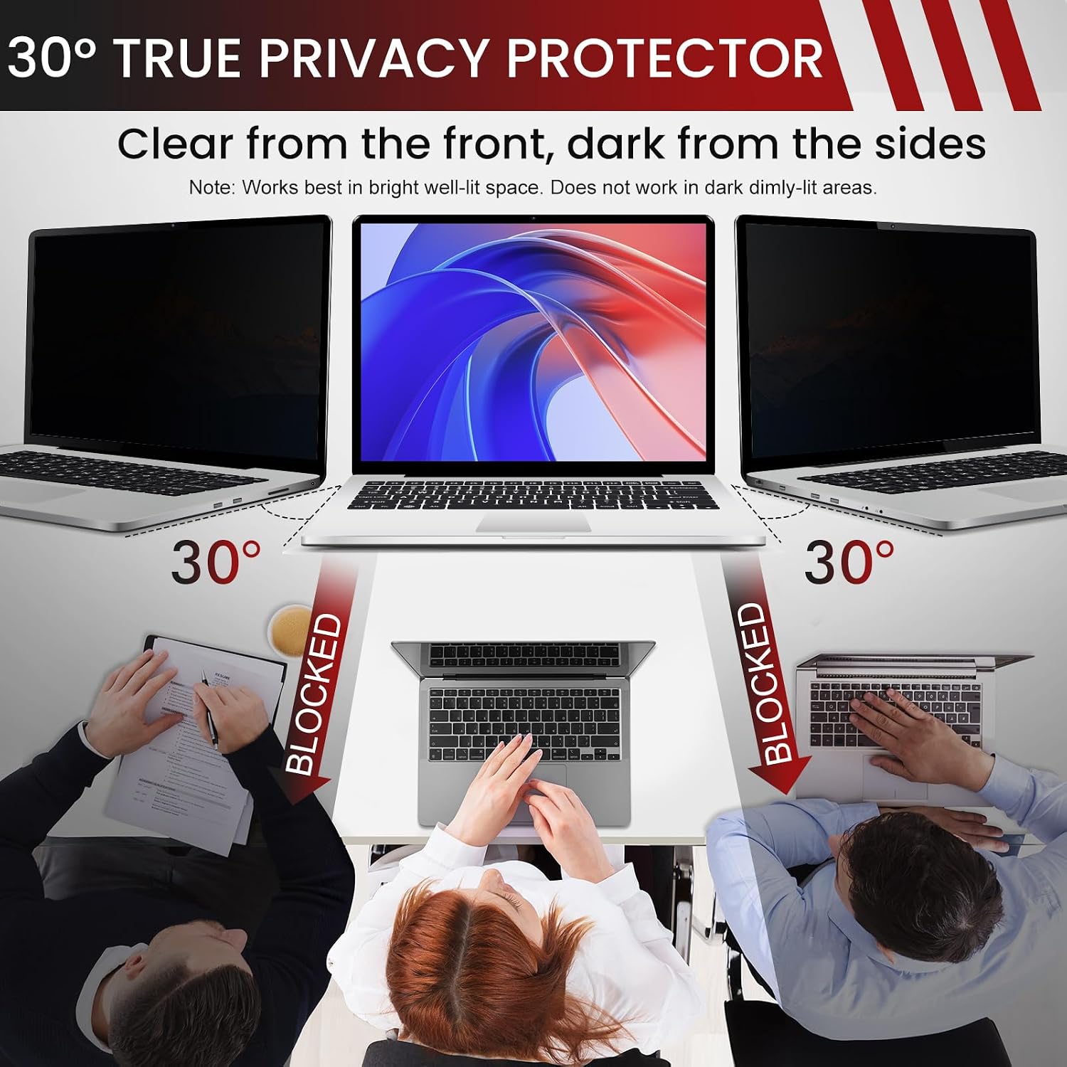 LAMA 2 PACK 14 Inch Universal Laptop Privacy Screen Filter for 14" Laptop (16:9), Anti-Blue Light/Anti-Glare/Anti UV Privacy Screen Protector (WxH: 310mm*174mm) with Privacy Protection/Eye Protection