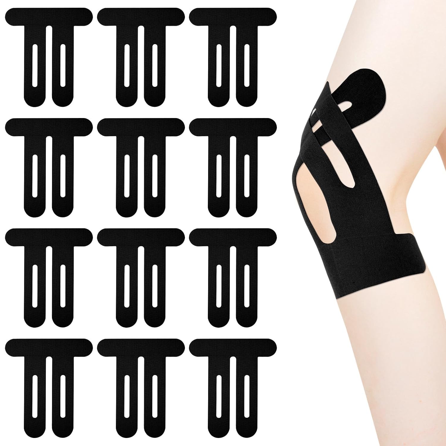 12pcs Precut Kinesiology Tape for Knees, Breathable Elastic Kinesiology Athletic Muscle Tape Strips Flexible, Waterproof Sport Knee Patch Stickers for Knee Support & Stability... 1 12pcs Precut Kinesiology Tape for Knees, Breathable Elastic Kinesiology Athletic Muscle Tape Strips Flexible, Waterproof Sport Knee Patch Stickers for Knee Support & Stability...