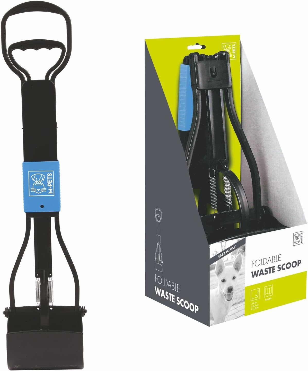 M-PETS Foldable Waste Scoop for Dogs 66 x 15 x 13.5 cm Black and Blue