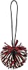Rebecca Minkoff Pom Pom Bag Charm, Purse, Backpack and Handbag Accessory, Leather Oversized Fringe Ball, BlackSirenWhite