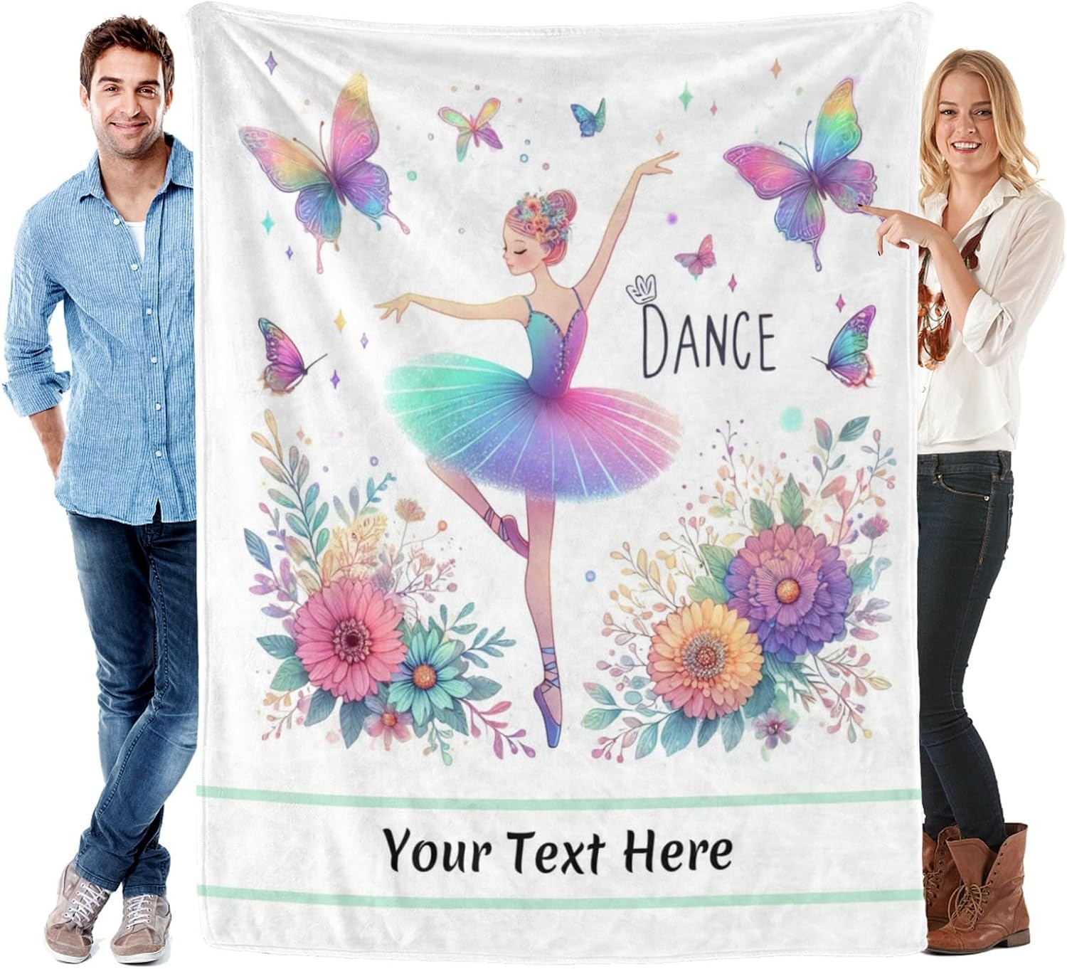 Customized Dance Blanket, Ultra Soft Micro Flannel Blanket for Bed Couch Living Room(Adult), 60 x 80 Inches