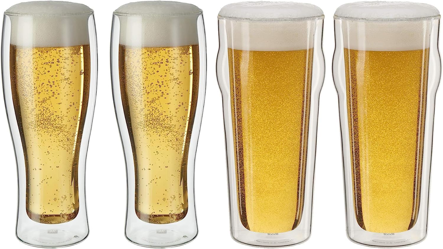 Sorrento 4-pc Double-Wall Pint & Pilsner Glass Set