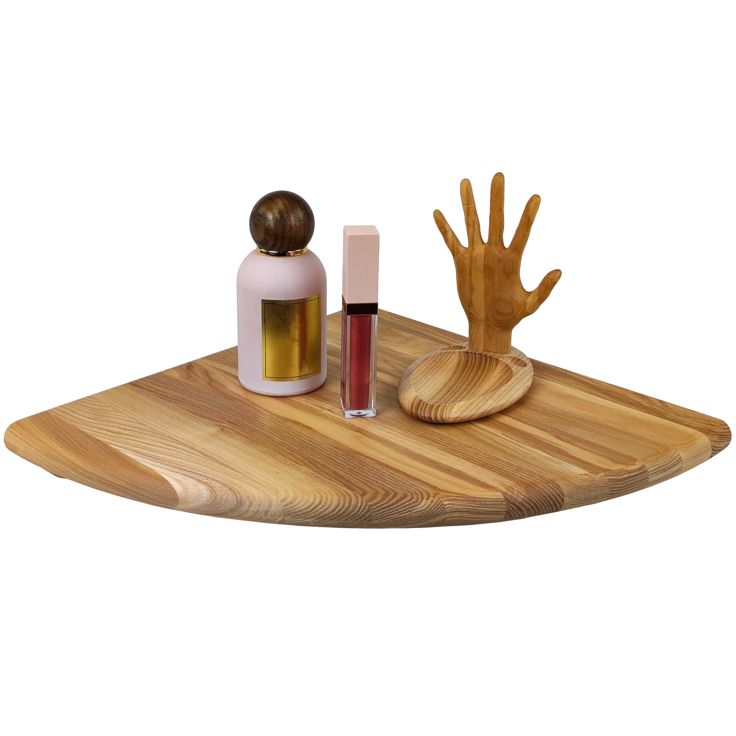 Rustic Floating Corner Shelf, Storage Organizer for TV Accessories, Speaker, Cable Box, for Bathroom, Kitchen, Living & Bedroom, for small Plant, Photo Frame, End Wall Mounted(Natural,11.8)