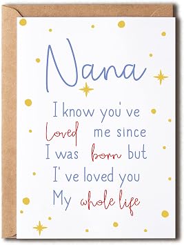 Nana I Know Youve Loved Me Since - Birthday Card For Nana - Nanas Day Card - Cute Birthday Card For Nana From Kids - New Nana Birthday Cards