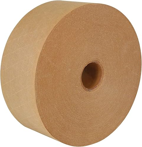 Miniatura 3 de PackageZoom Cinta adhesiva reforzada de papel kraft activado por agua, 2.75 pulgadas x 375 pies x 8 rollos marrones (3,000 pies en total)
